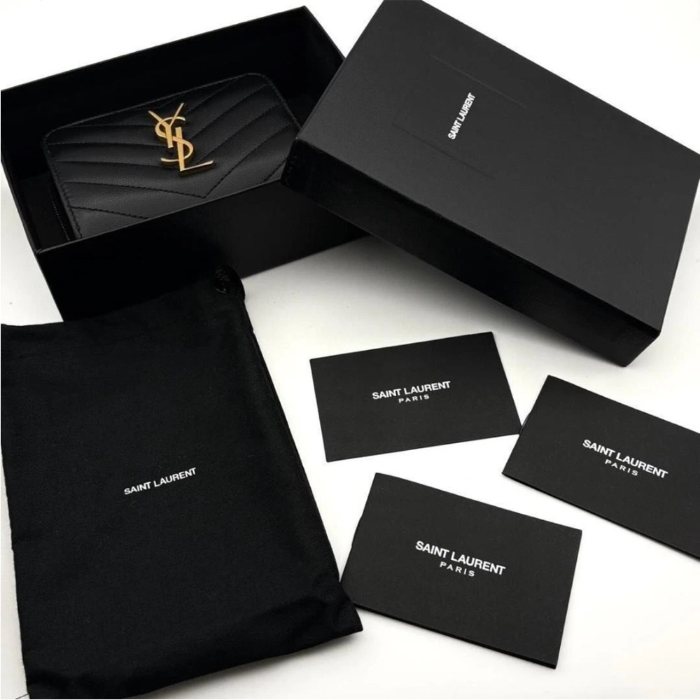 YSL Black Quilted Wallet - Picture 2 of 11